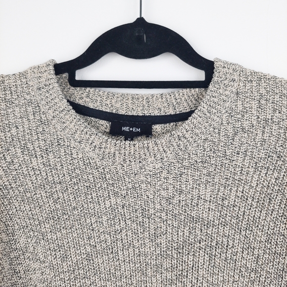 Me + Em Beige Knitted Jumper Womens Size M Approx 10-12 Balloon Sleeve - Picture 9 of 16